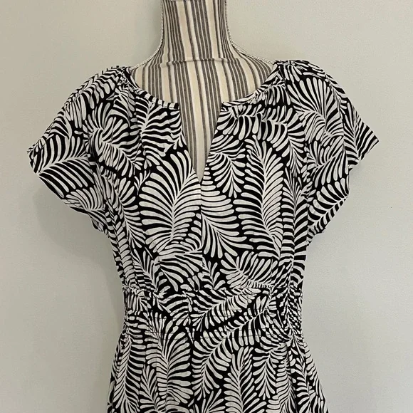 NWT Rachel Zoe - Brown and White Leaf Print Dress - Picture 3 of 9